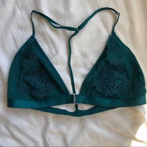 forever 21 teal racerback lace bralette